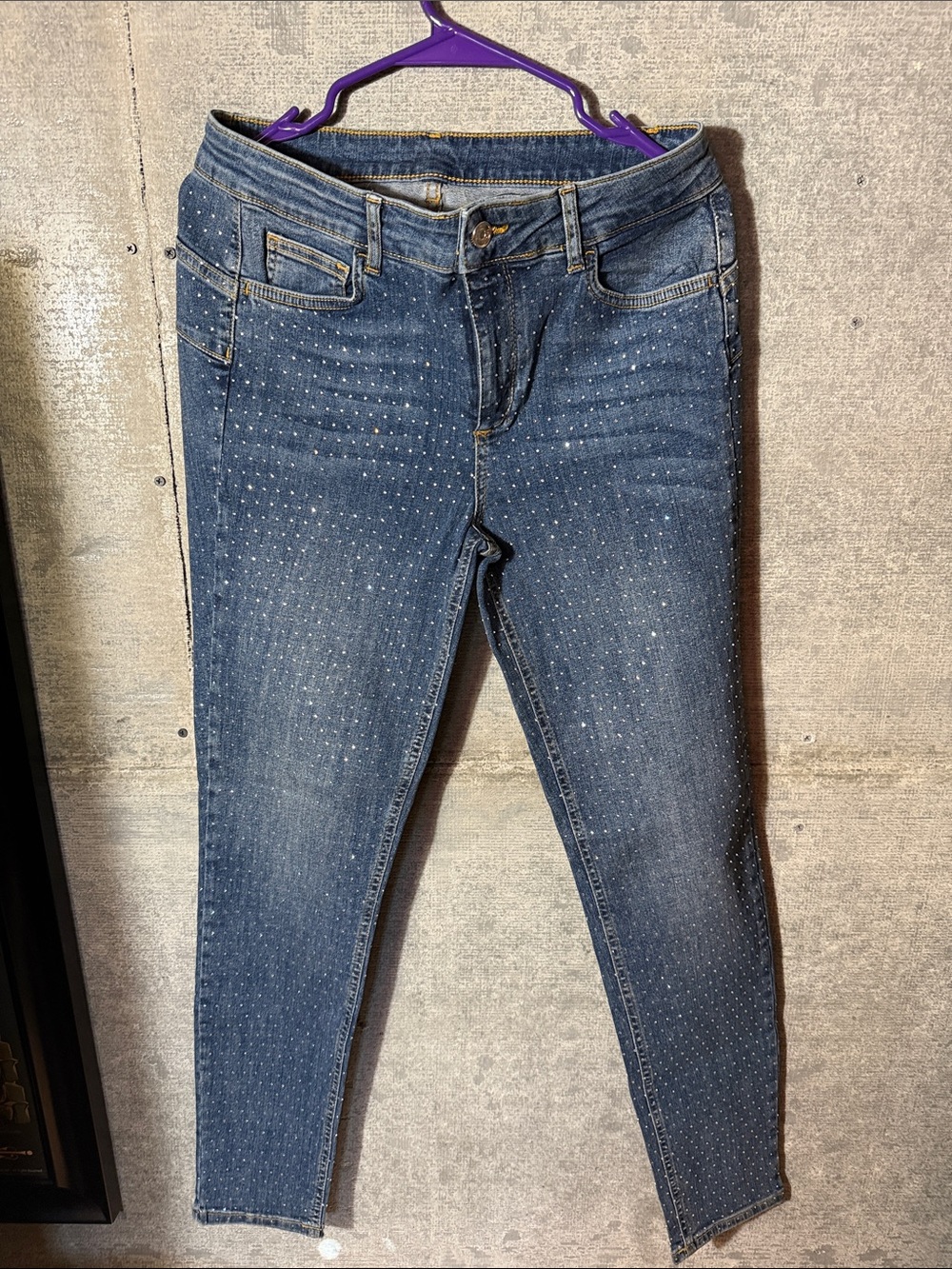 Liu Jo Blue Skinny Jeans with Rhinestone Detail